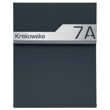 SKRZYNKA POCZTOWA NA LISTY POCZTĘ ANTRACYT LAMINAT GRAWER ADRES ULICA NUMER