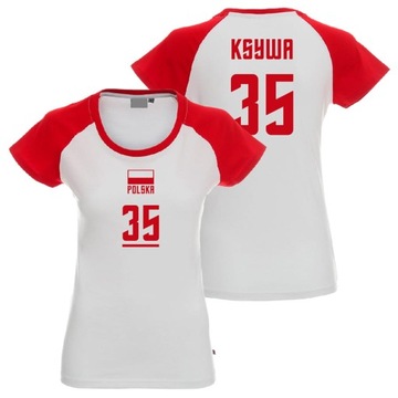 KOSZULKA DAMSKA KSYWA NUMER POLSKA REPREZENTACJA SIATKÓWKA T-SHIRT DAMSKI