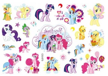 Tatuaż naklejki My Little Pony Friends - kucyki Przyjaźń koniki jednorożec
