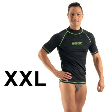 Рашгард мужской УФ-футболка SEAC T-SUN с короткими рукавами, черный XXL