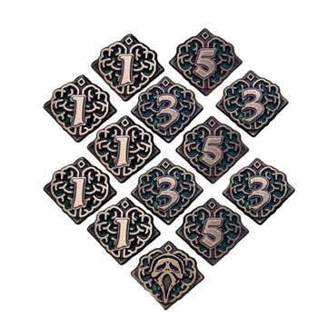 POCZYTALNOŚĆ SANITY ZESTAW 12 METALOWYCH MONET ZAMIENNIK DO ARKHAM HORROR