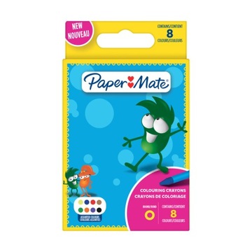 Kredki woskowe , świecowe PAPER MATE 8 kol etui