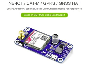 SIM7070G NB-IoT Cat-M GPRS GNSS HAT Raspberry Pi