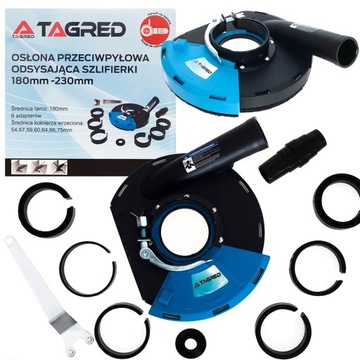 OSŁONA PRZECIWPYŁOWA ODSYSAJĄCA Z WIEŃCEM DO SZLIFIERKI, SZLIFIEREK 180/230