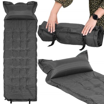 МАТРАС САМОНАДУВАЮЩИЙСЯ 193х68 см С ТОЛСТОЙ ПОДУШКОЙ С НАМАТРАСНИКОМ