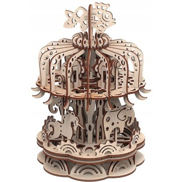 Mr. Playwood Karuzela XL Puzzle 3D Model Drewniany