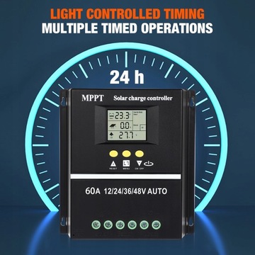 КОНТРОЛЛЕР СОЛНЕЧНОЙ ЗАРЯДКИ MPPT 60A 12В/24В/36В/48В