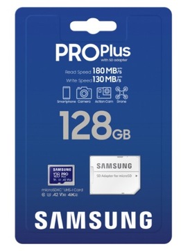 КАРТА ПАМЯТИ SAMSUNG microSDXC 128 ГБ PRO PLUS + АДАПТЕР