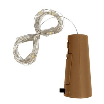 КРЫШКА ДЛЯ БУТЫЛКИ 20 СВЕТОДИОДНЫХ ЛАМП 200 СМ НА ПРОВОДЕ ДЕКОР ТЕПЛЫЙ СВЕТ