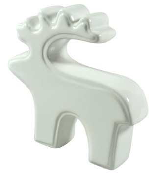 FIGURKA ŚWIĄTECZNA ceramiczna RENIFER ŁOŚ biały 22