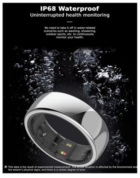 SMART RING Смарт-фитнес-кольцо с контролем сердечного ритма, размер 17 BT, черный