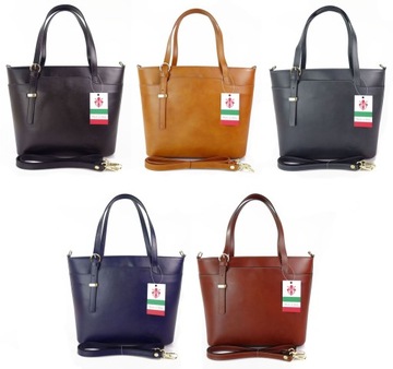 Zamszowy Worek Włoska Skóra Shopper Bag Camel