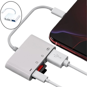 Адаптер OTG для чтения Micro SD TF USB C 4 в 1, для