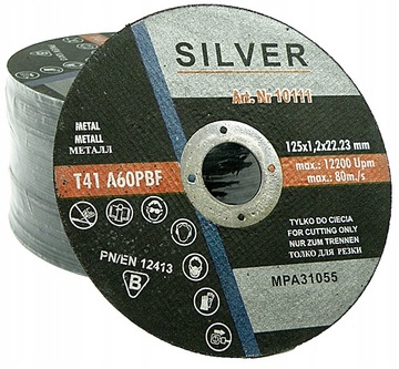 TARCZA DO CIĘCIA METALU 125 mm x 1,2 SILVER
