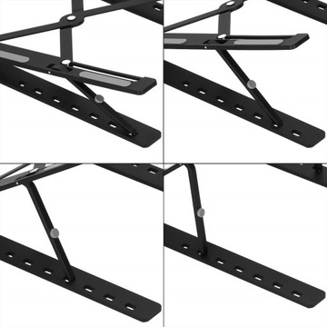 Складная подставка для ноутбука Springos, черная, эргономичная, 7 уровней