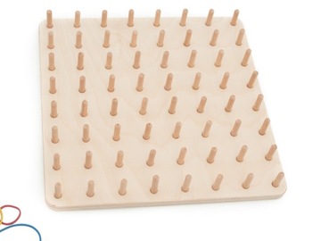 Геоплан 8x8 + Карточка для выкройки, Монтессори, Съемные колышки, CE