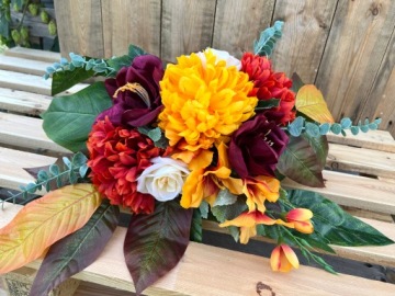 Осень красочный букет искусственные цветы головной убор для памятника могильного кладбища