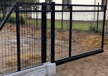 Ogrodzenie panelowe panel systemowy grafit 1,64m+20x246cm