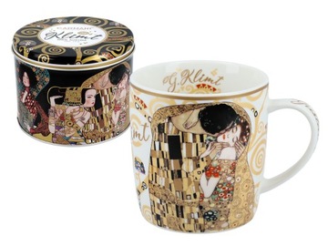 Kubek puszka porcelana prezent Klimt Kiss Carmani