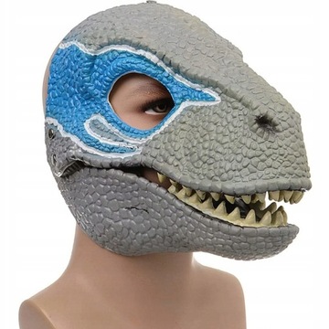 MASKA DINOZAUR DINO T-REX LATEKSOWA REALISTYCZNA lateks odcienie szarości