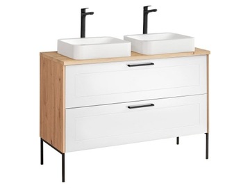 SZAFKA Z UMYWALKAMI I BLATEM 120 CM MADERA