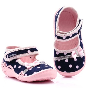 ТАПОЧКИ VIGGAMI ОБУВЬ ДЛЯ ДЕВОЧЕК MAJKA В горошек 20