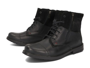 МУЖСКАЯ УТЕПЛЕННАЯ БОТИНКА, ПАЛЬСКАЯ КОЖА 871 ЧЕРНАЯ 43