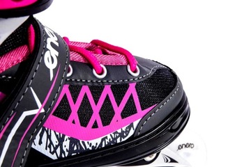 Роликовые коньки ENERO 4in1, роликовые коньки, светодиодные женские роликовые коньки с регулировкой 38-41