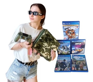 KONSOLA PLAYSTATION 4 SLIM 1TB MORO CAMOUFLAGE + 5 GIER | CUH-2116B