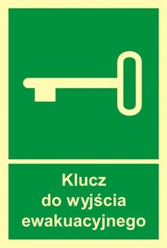 Znak - Klucz do wyjścia ewakuacyjnego 10 X 14,8
