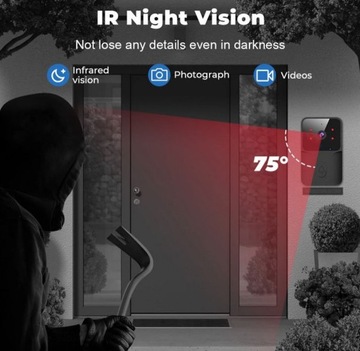 WIFI ВИДЕОДОМЕРЕФОН FULL HD ДОМофон + ЗВОНОК TUYA Встроенный аккумулятор