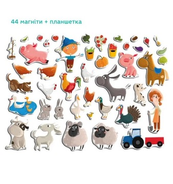 МАГНИТНАЯ ИГРА «ФЕРМА» МЕГА НАБОР МАГНИТНАЯ ДОСКА 44 ЭЛЕМЕНТА МАГНИТЫ