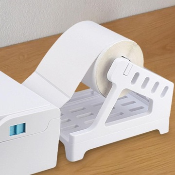 Uchwyt na etykiety Akcesoria do drukarek stacjonarnych Stojak na etykiety wysyłkowe na rolki, biały