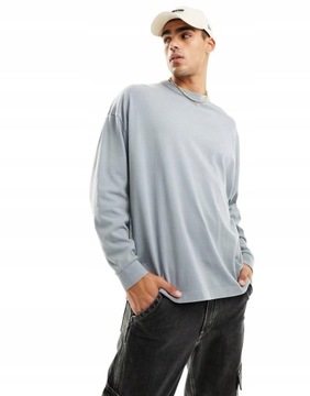 Asos Design jpq szara bluza wash oversize plecach effect nadruk na M NG3