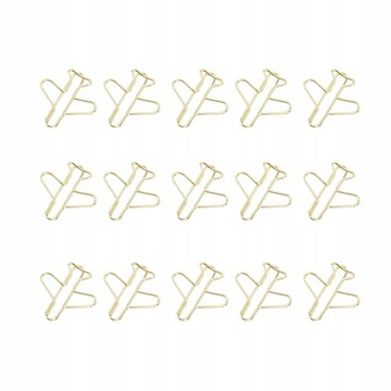 КРЕАТИВНЫЕ СКРЕПКИ В ВИДЕ САМОЛЕТА, ЗОЛОТО, 100 ШТ.