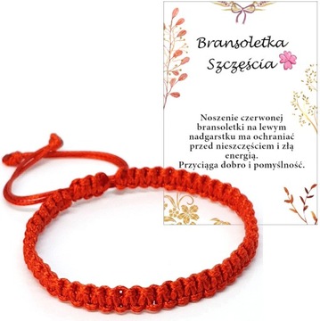 BRANSOLETKA SZCZĘŚCIA MAKRAMA CELEBRYTKA KABAŁA