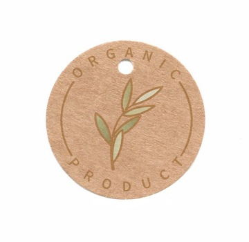 Kartonowe zawieszki, etykiety ORGANIC PRODUCT 10sz