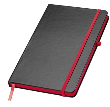 Notes A5 z kolorowym brzegiem czarny czerwony KEMER linie