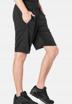 Spodenki męskie dresowe przed kolano rozm 2XL krótkie spodnie CZARNE