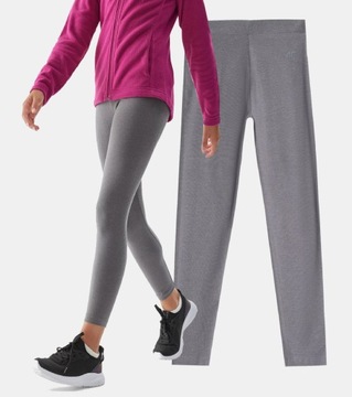 4F LEGGINSY DZIECIĘCE DZIEWCZĘCE DZIANINOWE BAWEŁNIANE