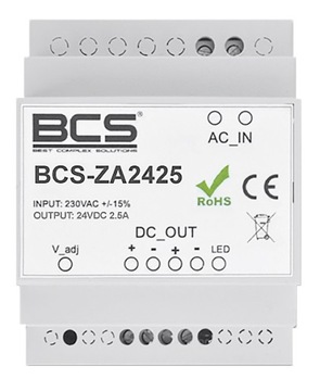 ZASILACZ DIN 24V/2,5A BCS-ZA2425