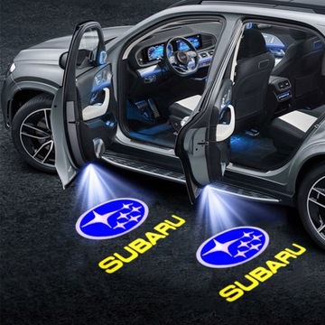 2 светодиодных приветственных фонаря Subaru — сине-желтый