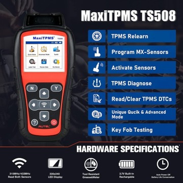 РАЗРАБОТЧИК ДАТЧИКОВ ДАВЛЕНИЯ КОЛЕС КОЛЕС TPMS AUTEL TS508 USB WI-FI  фото 4