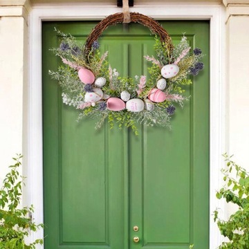 Венок из пасхальных яиц, настенная подвеска, пасхальные украшения, весенний венок, стиль А
