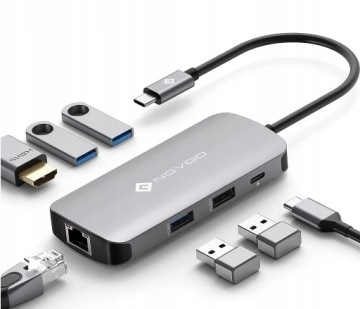 ДОК-СТАНЦИЯ NOVOO R7 PRO 7 В 1 USB 3.0 HDMI 7 ПОРТ ETHERNET АДАПТЕР
