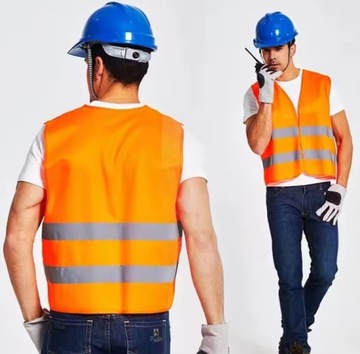 Светоотражающий жилет для дорожных работ OHS ORANGE XL CE