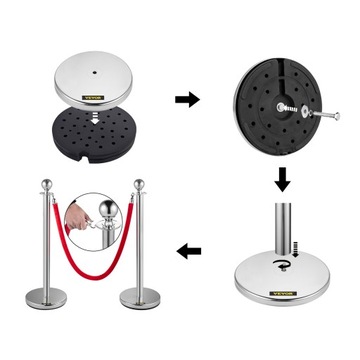 Железнодорожный барьер VEVOR VIP 4 стойки + 3 каната