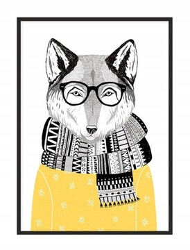 OBRAZ PLAKAT W RAMIE 33x43 cm Lis Hipster P1536