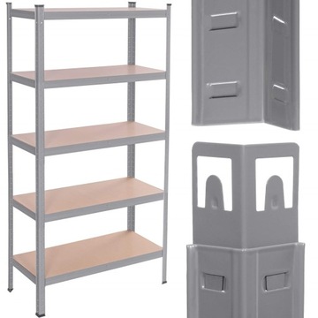 СТЕЛЛАЖ ДЛЯ ХРАНЕНИЯ 150х75х30 см металлический ГАРАЖ вставной С ПОЛКАМИ 675кг