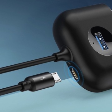 Переходник 3XUSB-A и MicroUSB, переходник Baseus